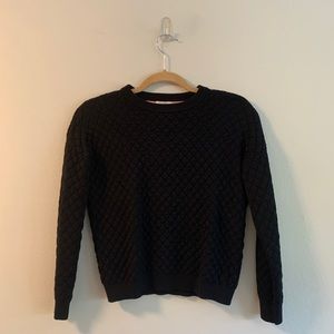 Black Medium Weight Sweater w/Argyle Pattern